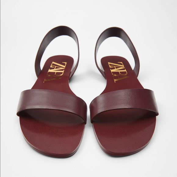 zara flat leather sandals